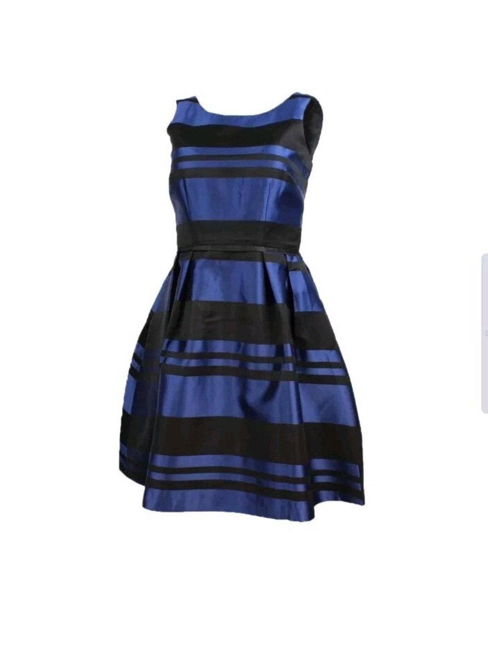 Southern Tide Fit and Flare Stripe Satin Dress Blue Black - Picture 13 of 16